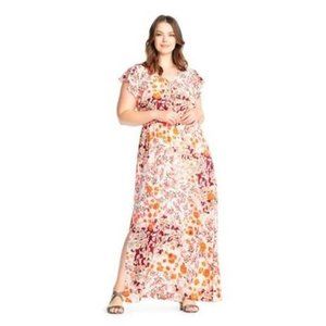 Adrianna Papell Floral Print Maxi Dress
